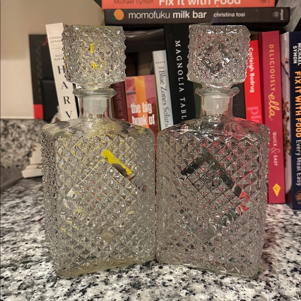 Crystal Cut Glass Decanters Set